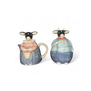 Otagiri‎ Japan Pitcher & Sugar Bowl Set Cow Family Farmhouse Kitchen Decor